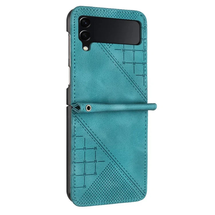 YX0080 For Samsung Galaxy Z Flip3 5G Case Imprint PU Leather Phone Cover