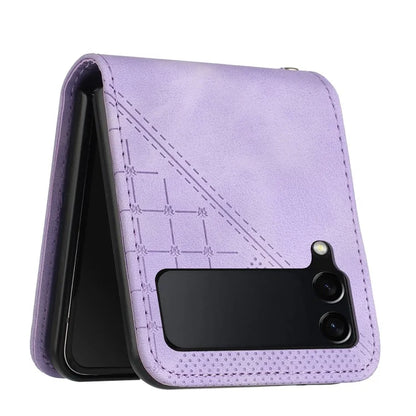 YX0080 For Samsung Galaxy Z Flip3 5G Case Imprint PU Leather Phone Cover