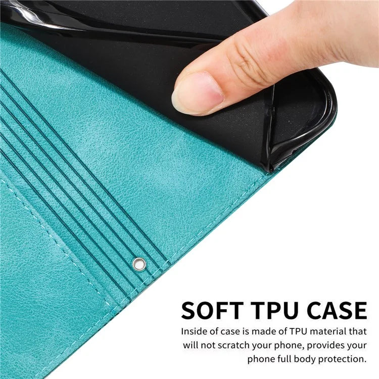 For Samsung Galaxy Z Fold6 5G Case Triangle Pattern Leather Phone Cover Wallet with Hand Strap