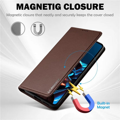 LC.IMEEKE L1 Series for Xiaomi Poco X5 Pro 5G / Redmi Note 12 Pro 5G Case PU Leather Wallet Stand Phone Cover