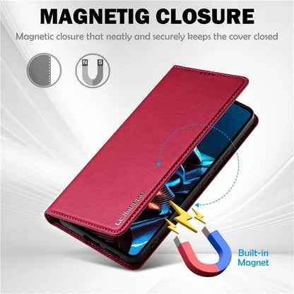 LC.IMEEKE L1 Series for Xiaomi Poco X5 Pro 5G / Redmi Note 12 Pro 5G Case PU Leather Wallet Stand Phone Cover