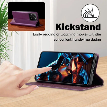 LC.IMEEKE L1 Series for Xiaomi Poco X5 Pro 5G / Redmi Note 12 Pro 5G Case PU Leather Wallet Stand Phone Cover