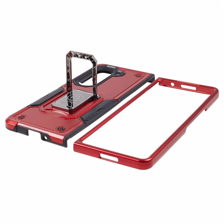 For Samsung Galaxy Z Fold6 5G Case Hidden Kickstand PC+TPU Shockproof Phone Cover