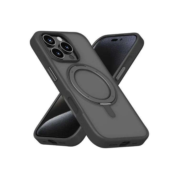 MOMAX MRAP24 For iPhone 16 Pro Max Magnetic Case TPU+PC Ring Kickstand Phone Cover