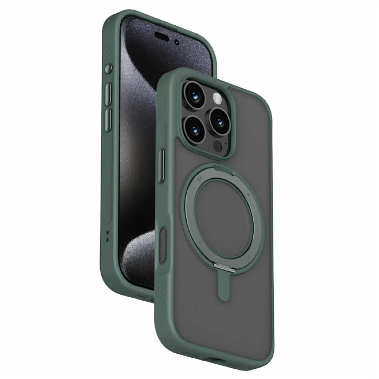 MOMAX MRAP24 For iPhone 16 Pro Max Magnetic Case TPU+PC Ring Kickstand Phone Cover