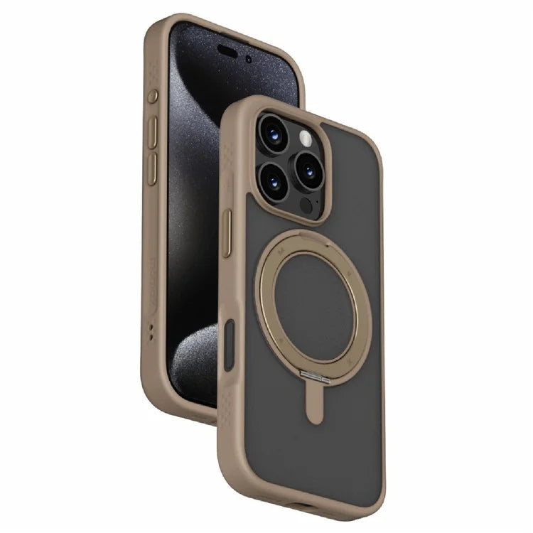 MOMAX MRAP24 For iPhone 16 Pro Max Magnetic Case TPU+PC Ring Kickstand Phone Cover