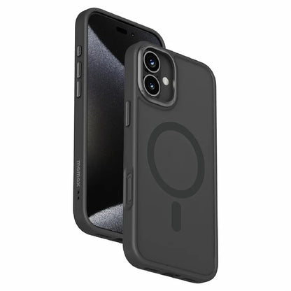 MOMAX CPAP24 For iPhone 16 Plus Case Compatible with MagSafe TPU+PC Matte Phone Cover - Black