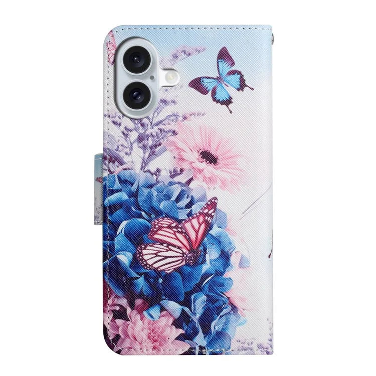 For iPhone 16 Case Pattern Printing Protective Leather Folio Phone Cover