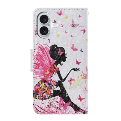 For iPhone 16 Case Pattern Printing Protective Leather Folio Phone Cover