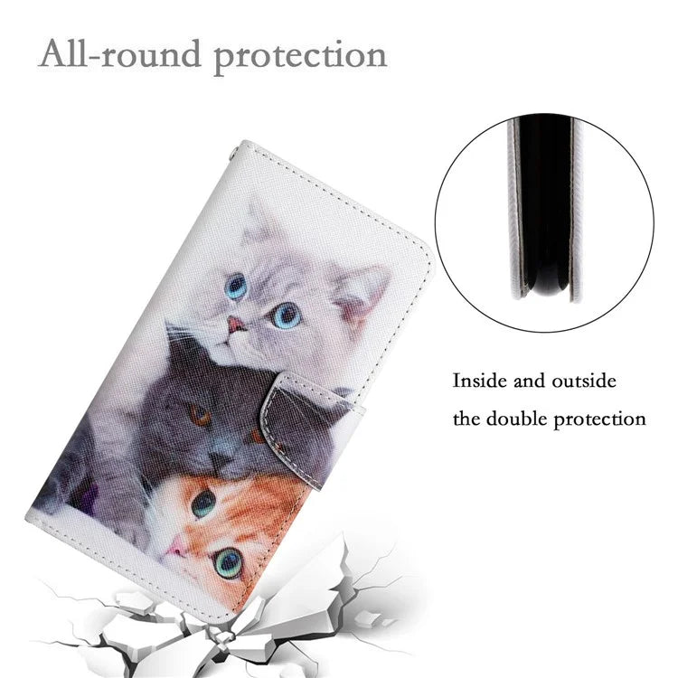 For iPhone 16 Case Pattern Printing Protective Leather Folio Phone Cover