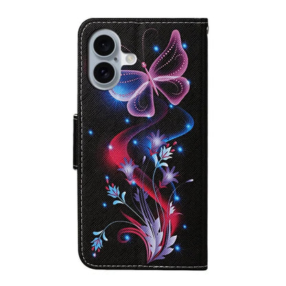 For iPhone 16 Case Pattern Printing Protective Leather Folio Phone Cover