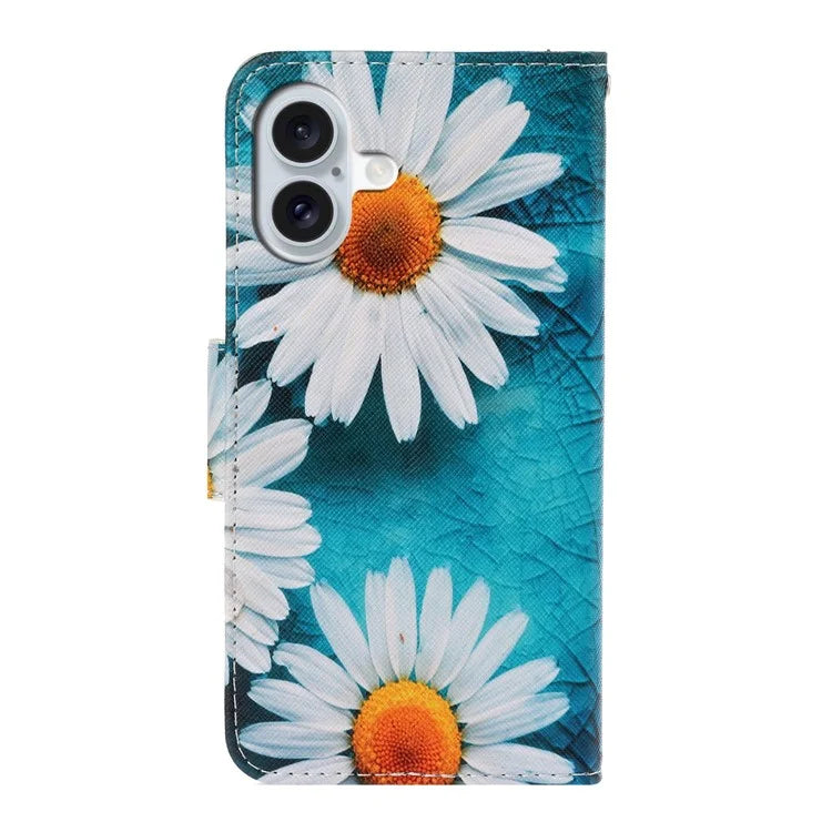 For iPhone 16 Case Pattern Printing Protective Leather Folio Phone Cover