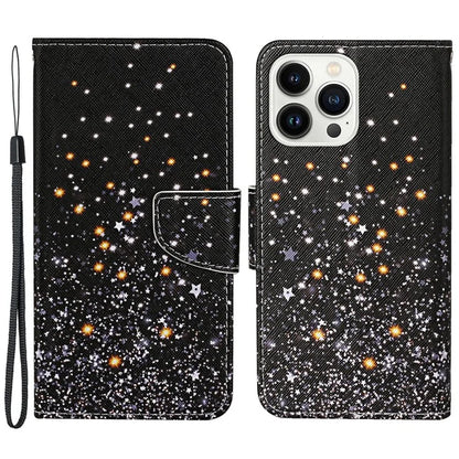 For iPhone 16 Pro Case Pattern Printing Protective Leather Folio Phone Cover