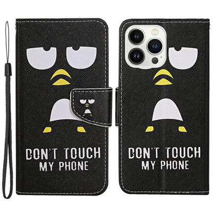 For iPhone 16 Pro Case Pattern Printing Protective Leather Folio Phone Cover