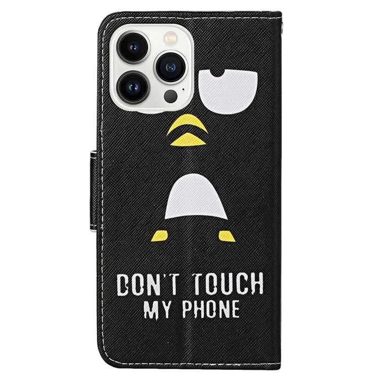 For iPhone 16 Pro Case Pattern Printing Protective Leather Folio Phone Cover