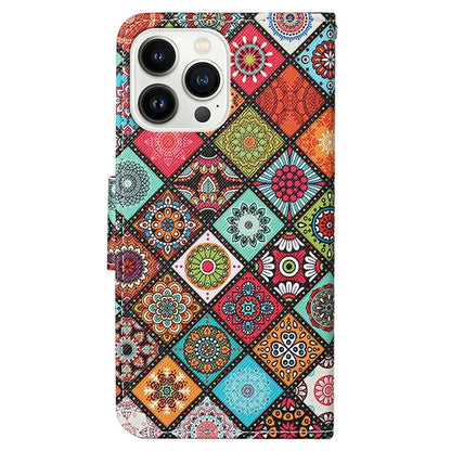 For iPhone 16 Pro Case Pattern Printing Protective Leather Folio Phone Cover