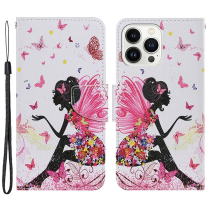 For iPhone 16 Pro Case Pattern Printing Protective Leather Folio Phone Cover