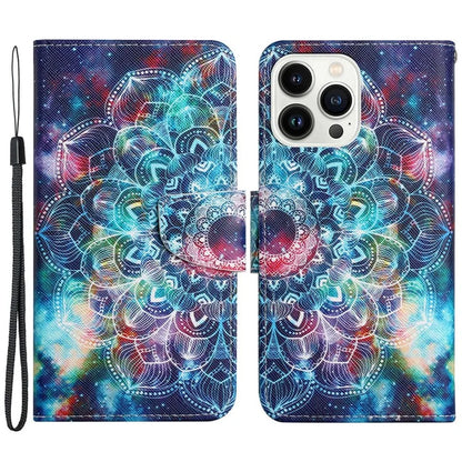 For iPhone 16 Pro Case Pattern Printing Protective Leather Folio Phone Cover