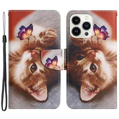 For iPhone 16 Pro Case Pattern Printing Protective Leather Folio Phone Cover