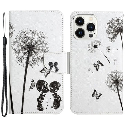 For iPhone 16 Pro Case Pattern Printing Protective Leather Folio Phone Cover