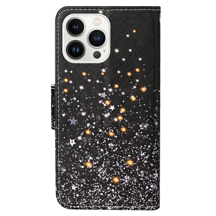For iPhone 16 Pro Max Case Pattern Printing Protective Leather Folio Phone Cover