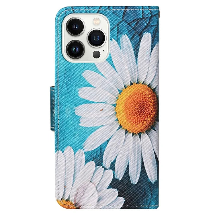 For iPhone 16 Pro Max Case Pattern Printing Protective Leather Folio Phone Cover