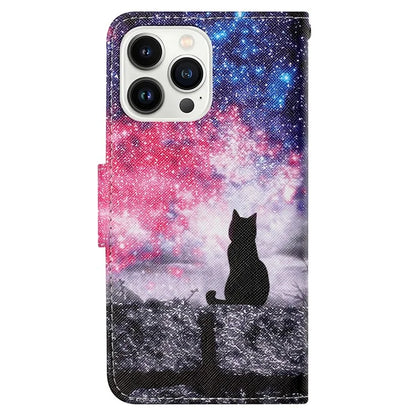 For iPhone 16 Pro Max Case Pattern Printing Protective Leather Folio Phone Cover