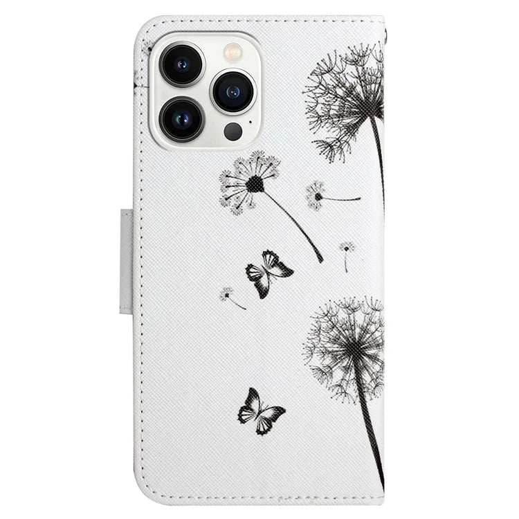 For iPhone 16 Pro Max Case Pattern Printing Protective Leather Folio Phone Cover