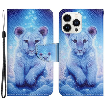 For iPhone 16 Pro Max Case Pattern Printing Protective Leather Folio Phone Cover
