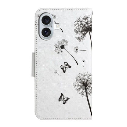 For iPhone 16 Plus Case Pattern Printing Protective Leather Folio Phone Cover