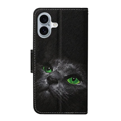 For iPhone 16 Plus Case Pattern Printing Protective Leather Folio Phone Cover