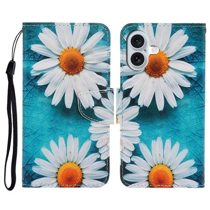 For iPhone 16 Plus Case Pattern Printing Protective Leather Folio Phone Cover
