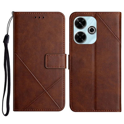For Xiaomi Redmi 13 4G / 13 5G Leather Case Line Pattern Wallet Phone Cover