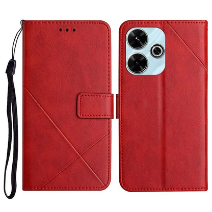 For Xiaomi Redmi 13 4G / 13 5G Leather Case Line Pattern Wallet Phone Cover