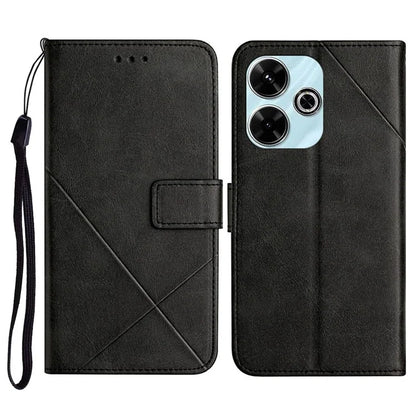 For Xiaomi Redmi 13 4G / 13 5G Leather Case Line Pattern Wallet Phone Cover
