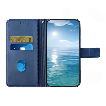 For iPhone 16 Plus Leather Case Line Pattern Wallet Phone Cover