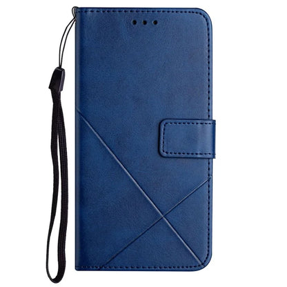 For iPhone 16 Plus Leather Case Line Pattern Wallet Phone Cover
