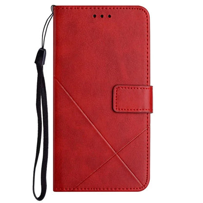 For iPhone 16 Plus Leather Case Line Pattern Wallet Phone Cover
