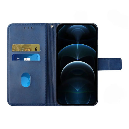 For iPhone 16 Pro Max Leather Case Line Pattern Wallet Phone Cover