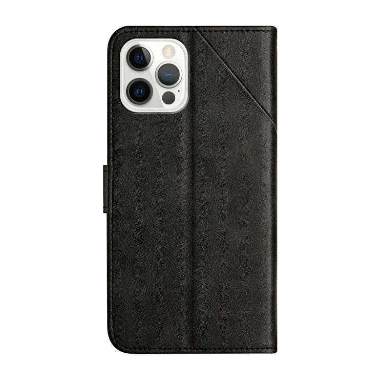 For iPhone 16 Pro Max Leather Case Line Pattern Wallet Phone Cover
