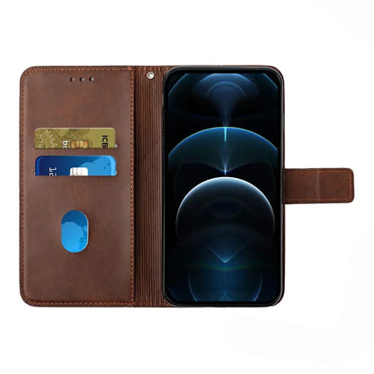 For iPhone 16 Pro Leather Case Line Pattern Wallet Phone Cover
