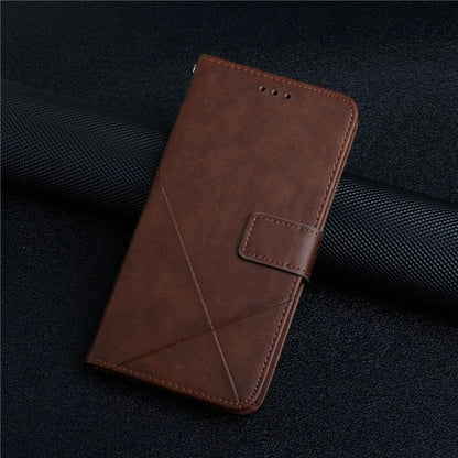 For iPhone 16 Pro Leather Case Line Pattern Wallet Phone Cover