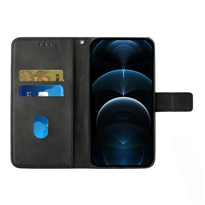 For iPhone 16 Pro Leather Case Line Pattern Wallet Phone Cover