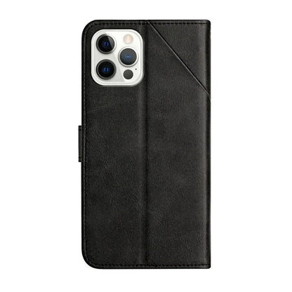 For iPhone 16 Pro Leather Case Line Pattern Wallet Phone Cover
