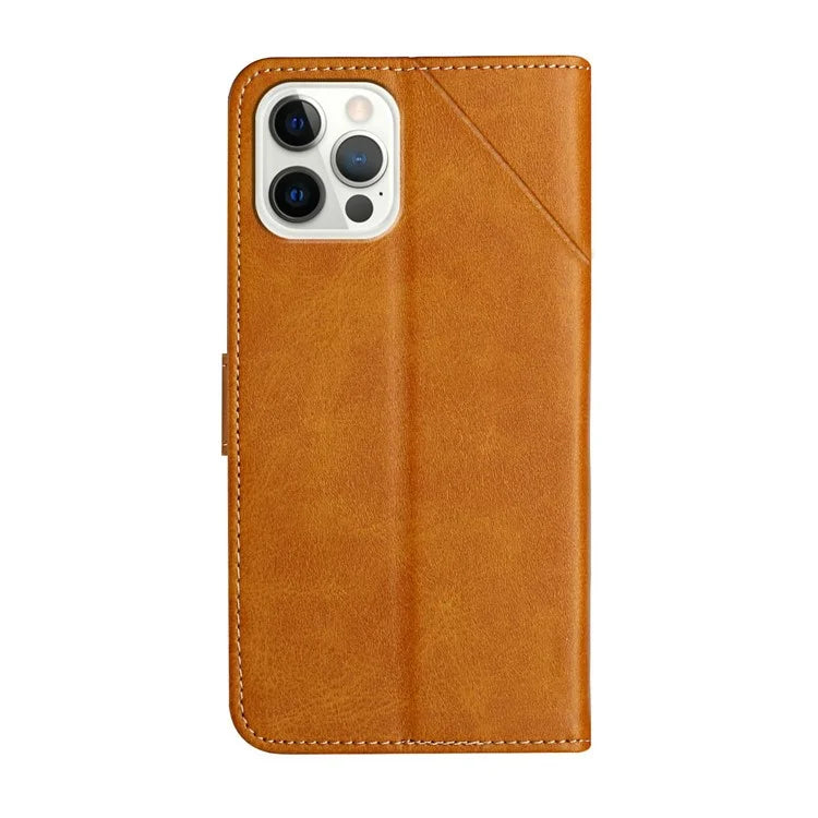 For iPhone 16 Pro Leather Case Line Pattern Wallet Phone Cover
