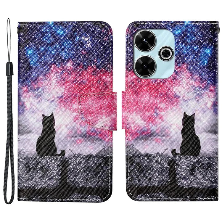 For Xiaomi Redmi 13 4G / 13 5G Case Pattern Printing Protective Leather Folio Phone Cover