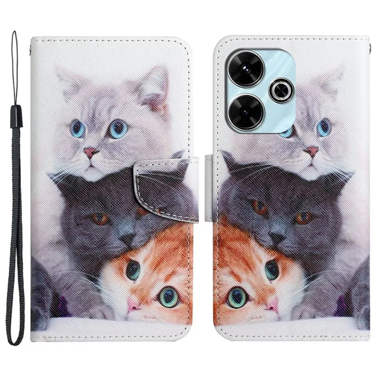 For Xiaomi Redmi 13 4G / 13 5G Case Pattern Printing Protective Leather Folio Phone Cover