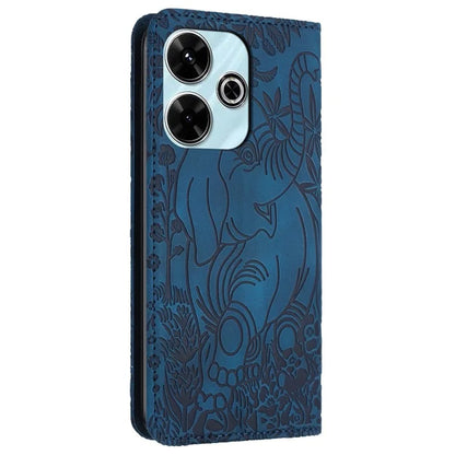 For Xiaomi Redmi 13 5G  /  13 4G Case PU Leather Wallet Phone Cover Elephant Pattern