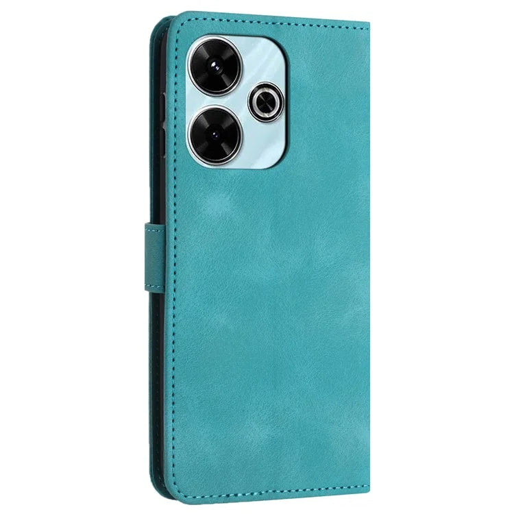 For Xiaomi Redmi 13 5G  /  13 4G Leather Case Solid Color Wallet Protective Phone Cover