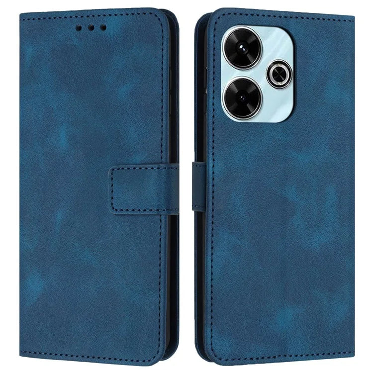 For Xiaomi Redmi 13 5G  /  13 4G Leather Case Solid Color Wallet Protective Phone Cover